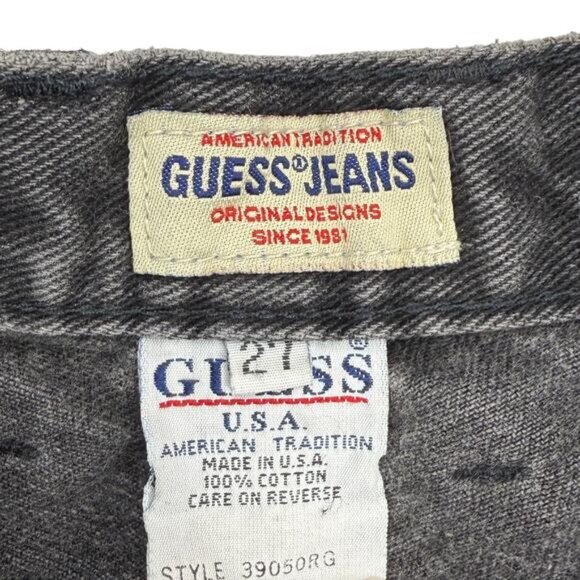 GUESS Vintage High Rise Cut Off Denim Shorts Size 27 Made In USA - Picture 4 of 6